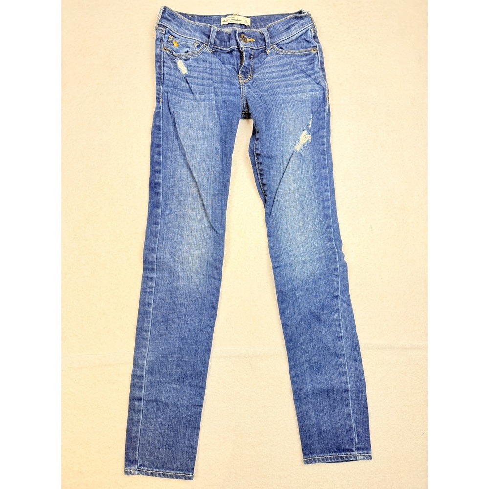 Abercrombie Kids Girls Skinny Distressed Jeans Medium Wash Blue Size 10 2X1510